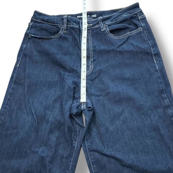 Old Navy High Rise Loose Straight Leg Denim Blue Stretch Pants Women’s Size 12T - Picture 4 of 13